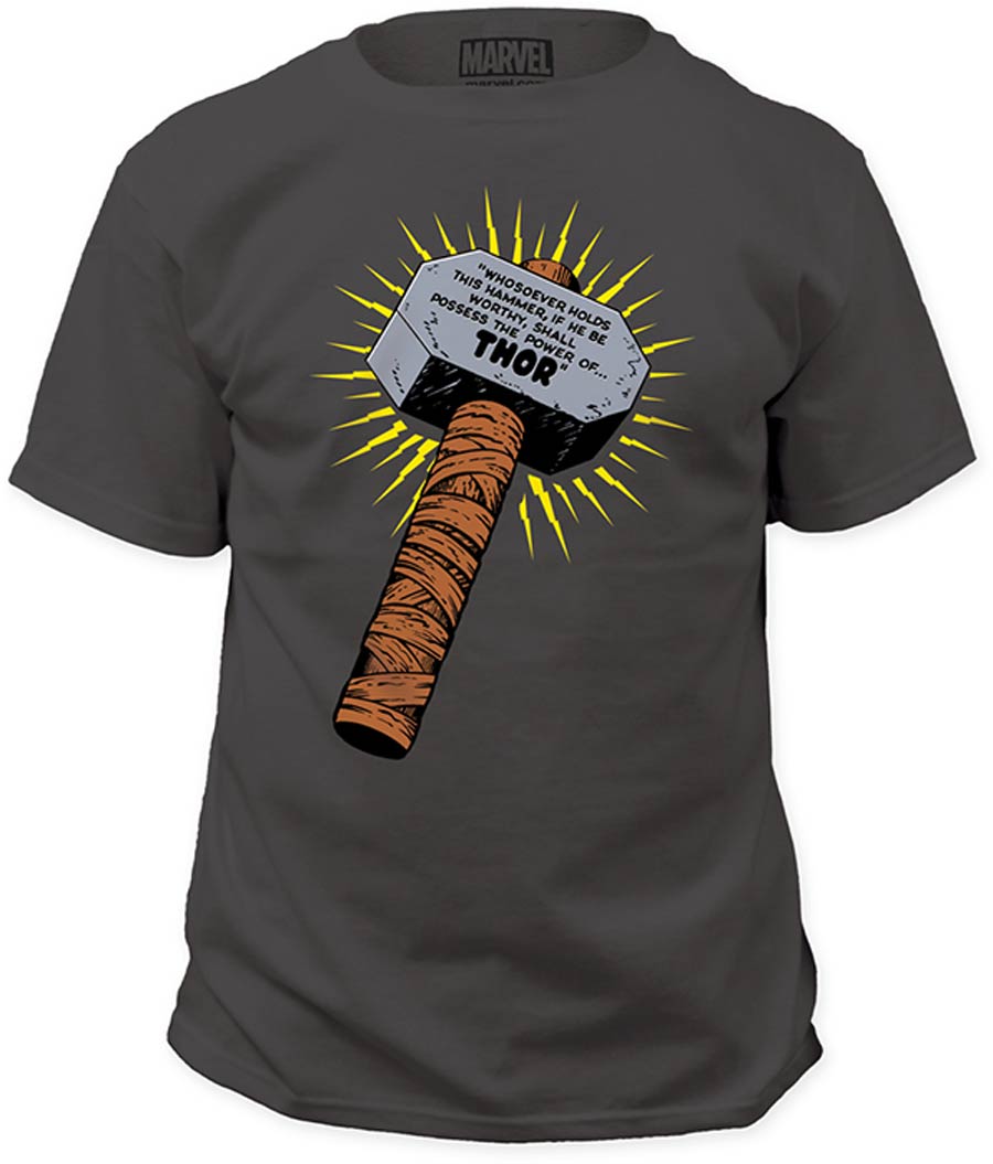 Thor Whosoever Holds This Hammer Charcoal Mens T-Shirt Large