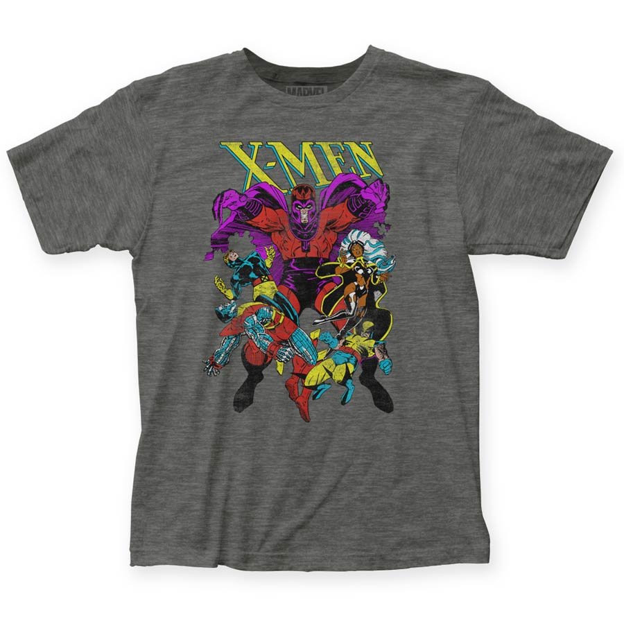X-Men Magnetos Wrath Fitted Jersey Heather Charcoal T-Shirt Large