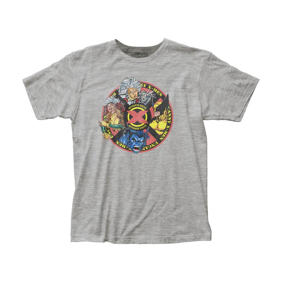 X-Men Mutant Circle Fitted Jersey Athletic Heather T-Shirt Large