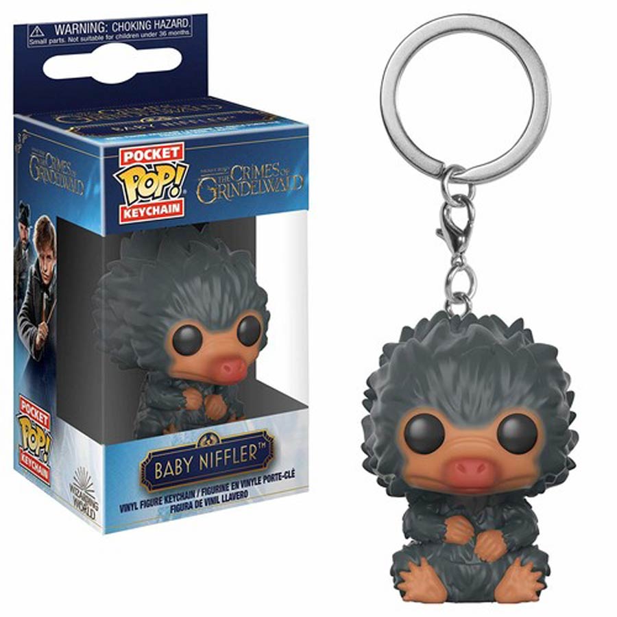 POP Fantastic Beasts The Crimes Of Grindelwald Baby Niffler Gray Multi Pocket Keychain