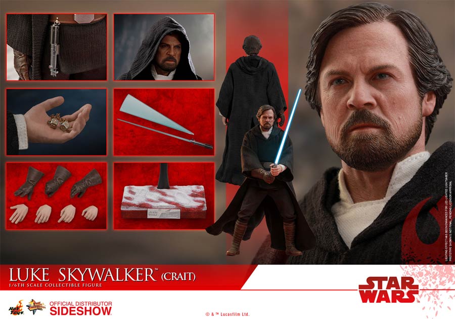 Luke Skywalker Crait Star Wars Episode VII The Last Jedi Movie Masterpiece Series Sixth Scale Figure