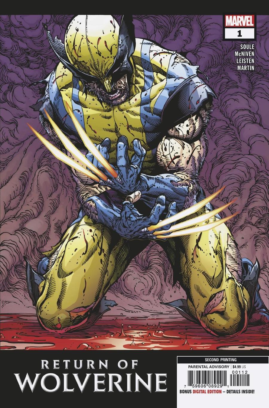 Return Of Wolverine #1 Cover Z-H 2nd Ptg Variant Steve Mcniven Cover