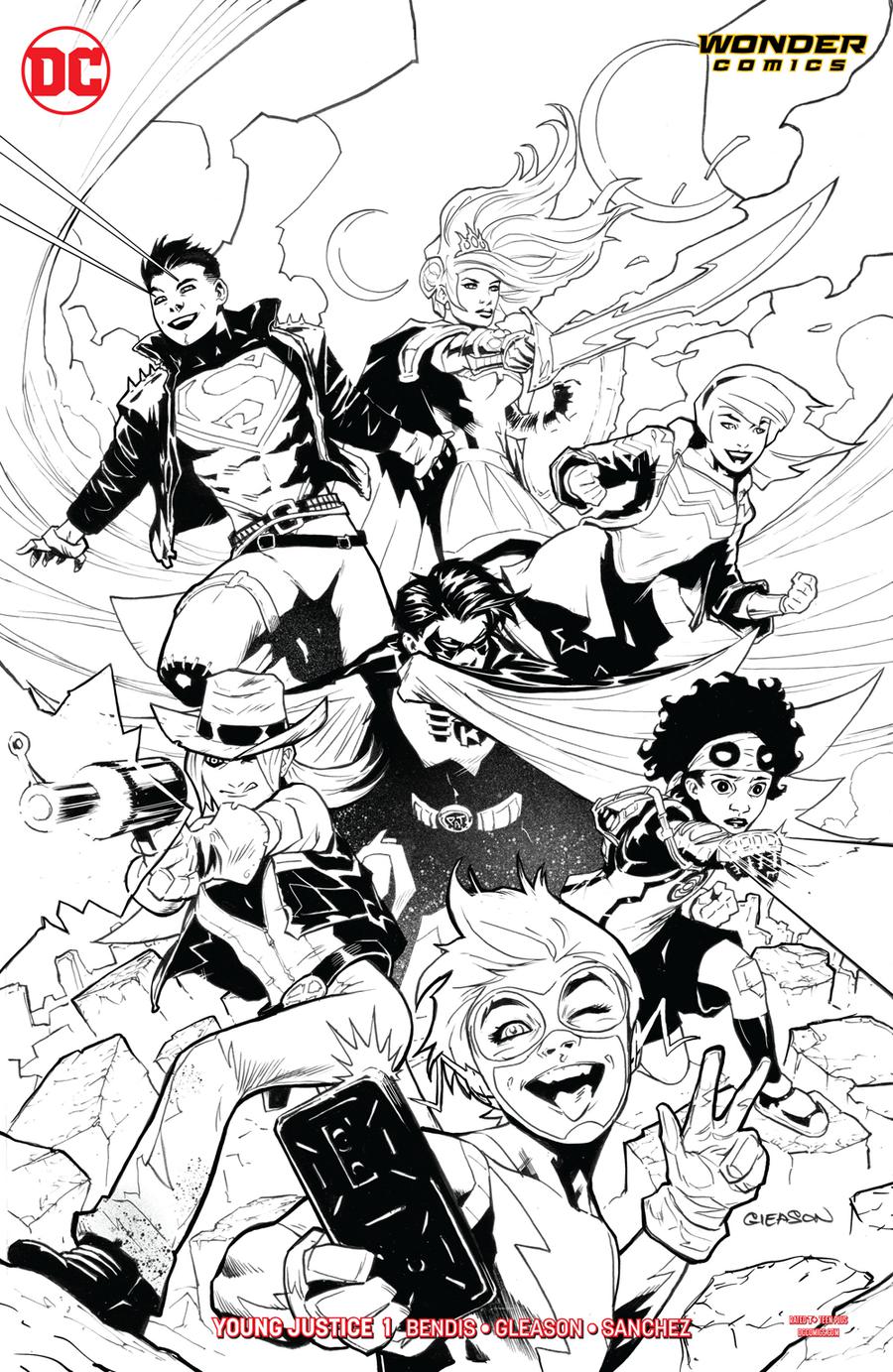 Young Justice Vol 3 #1 Cover B Variant Patrick Gleason Sketch Cover