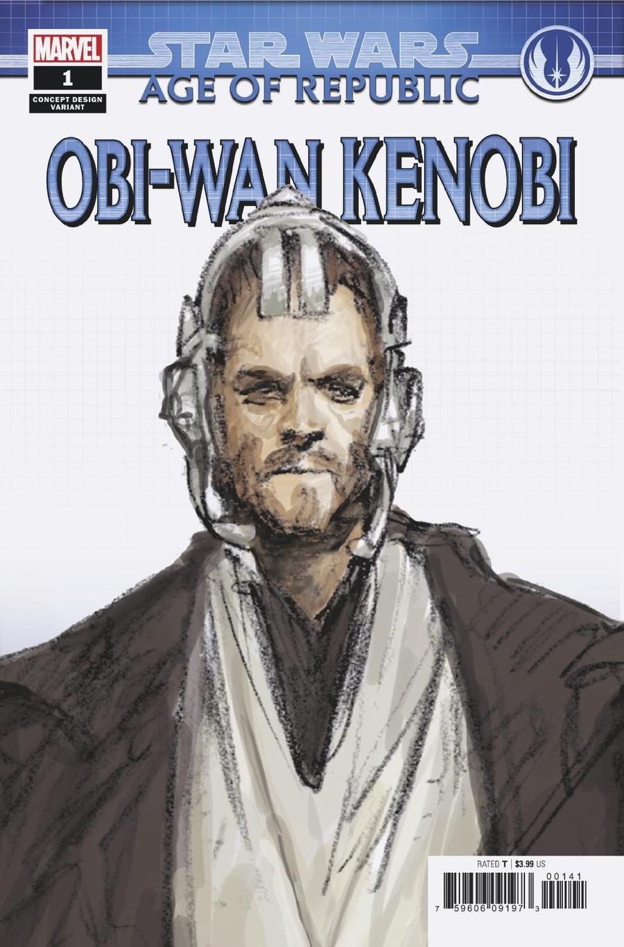 Star Wars Age Of Republic Obi-Wan Kenobi #1 Cover C Variant Iain McCaig Concept Design Cover