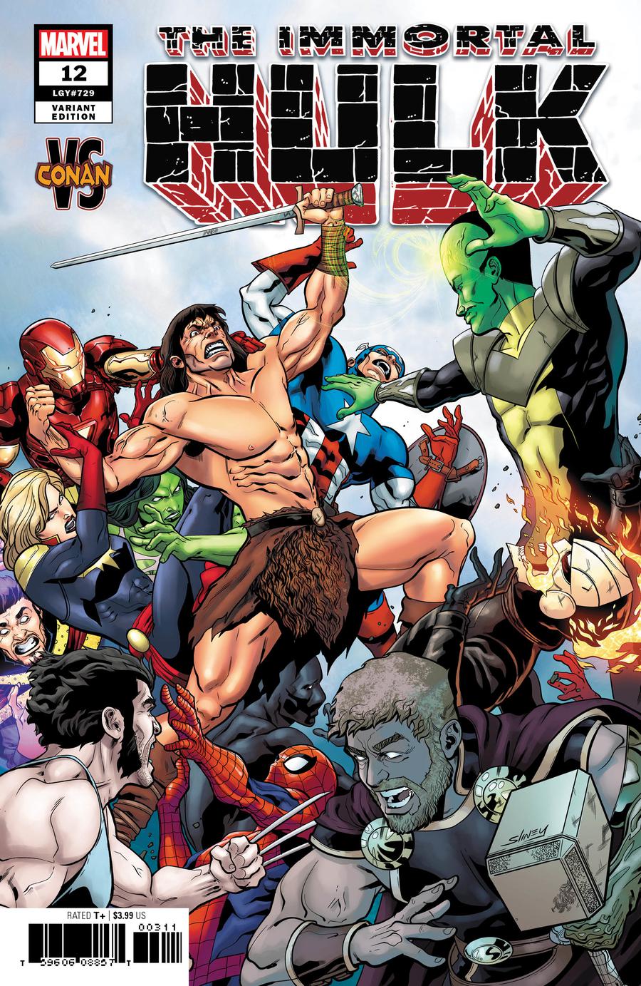 Immortal Hulk #12 Cover C Variant Will Sliney Conan vs Marvel Villains Cover