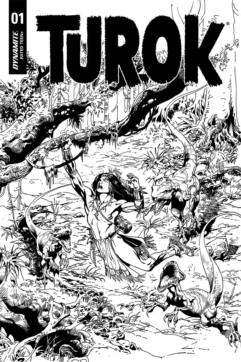 Turok Vol 3 #1 Cover I Incentive Roberto Castro Black & White Cover