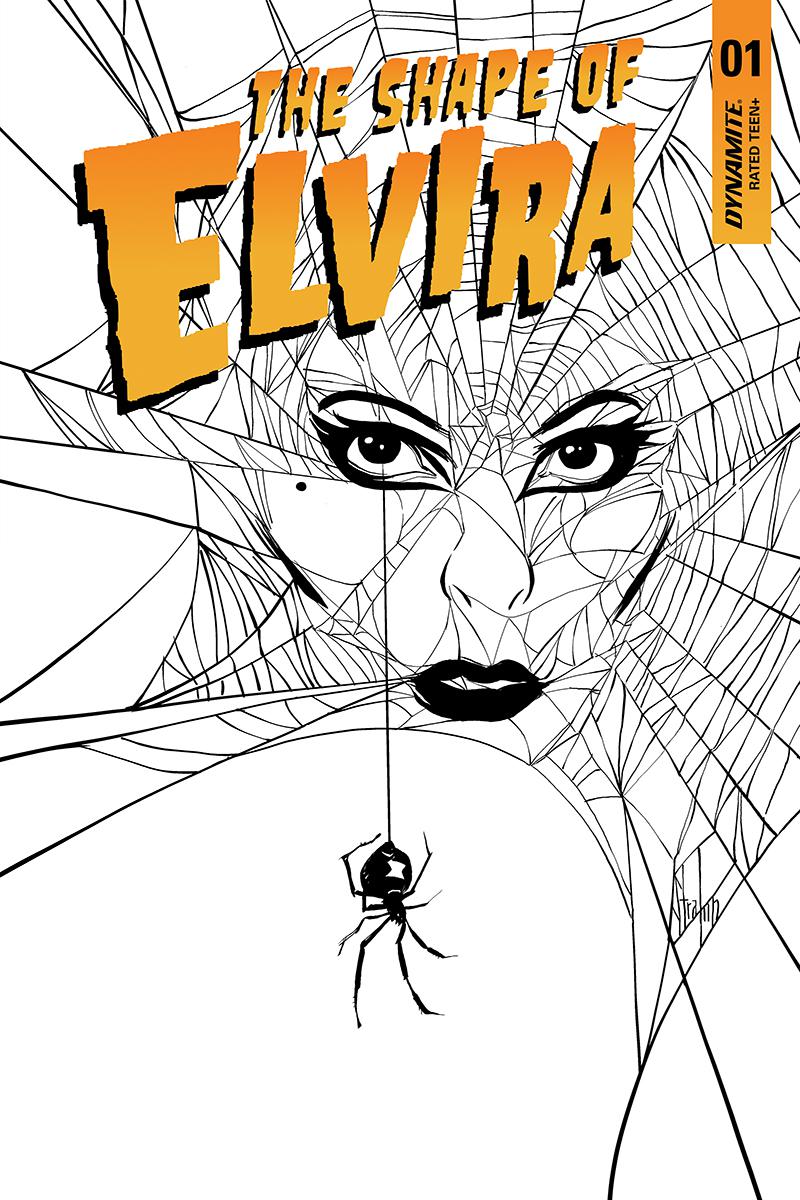 Elvira Shape Of Elvira #1 Cover J Incentive Kyle Strahm Black & White Cover