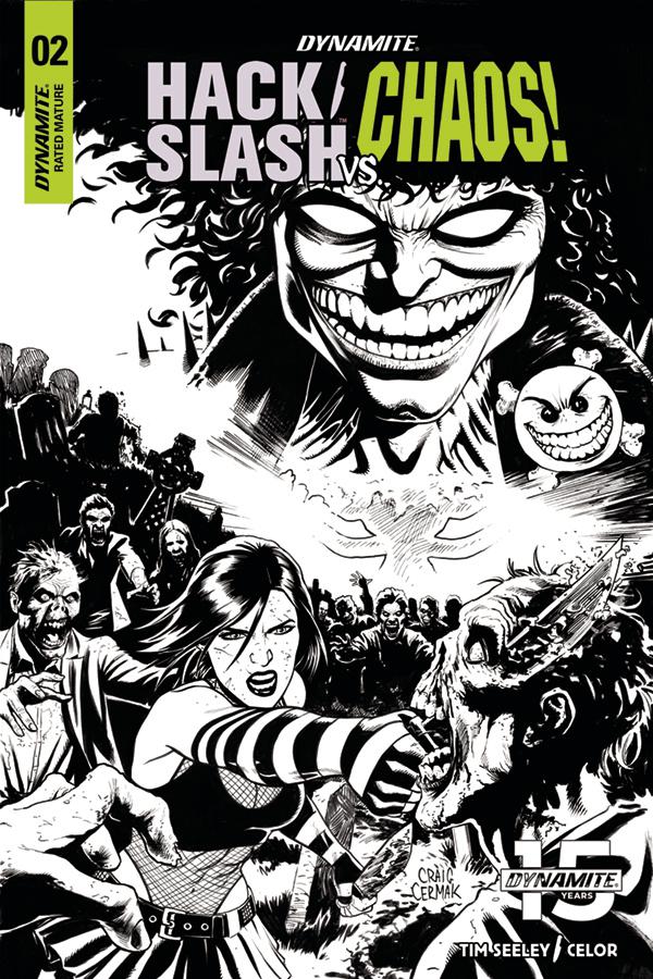 Hack Slash vs Chaos #2 Cover D Incentive Craig Cermak Black & White Cover