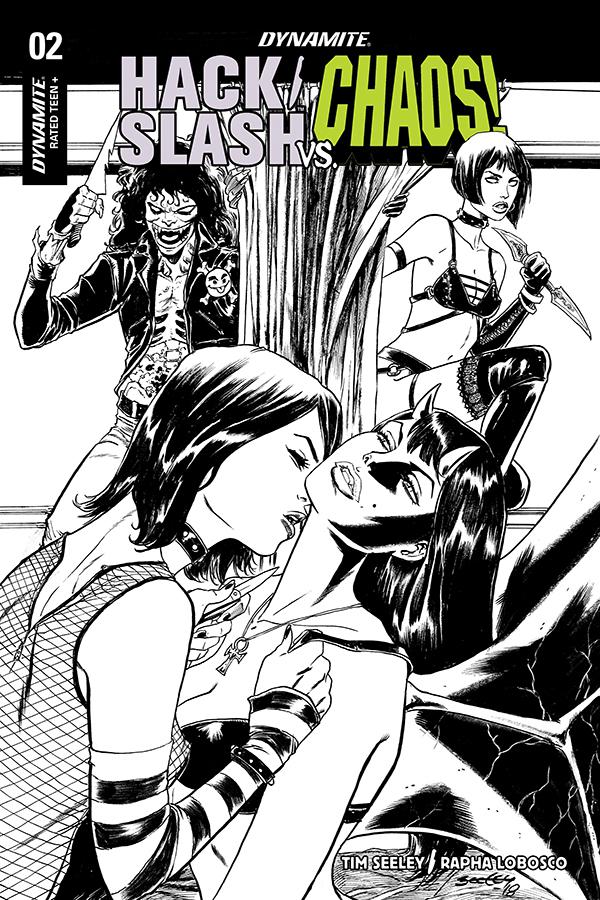 Hack Slash vs Chaos #2 Cover F Incentive Tim Seeley Black & White Cover