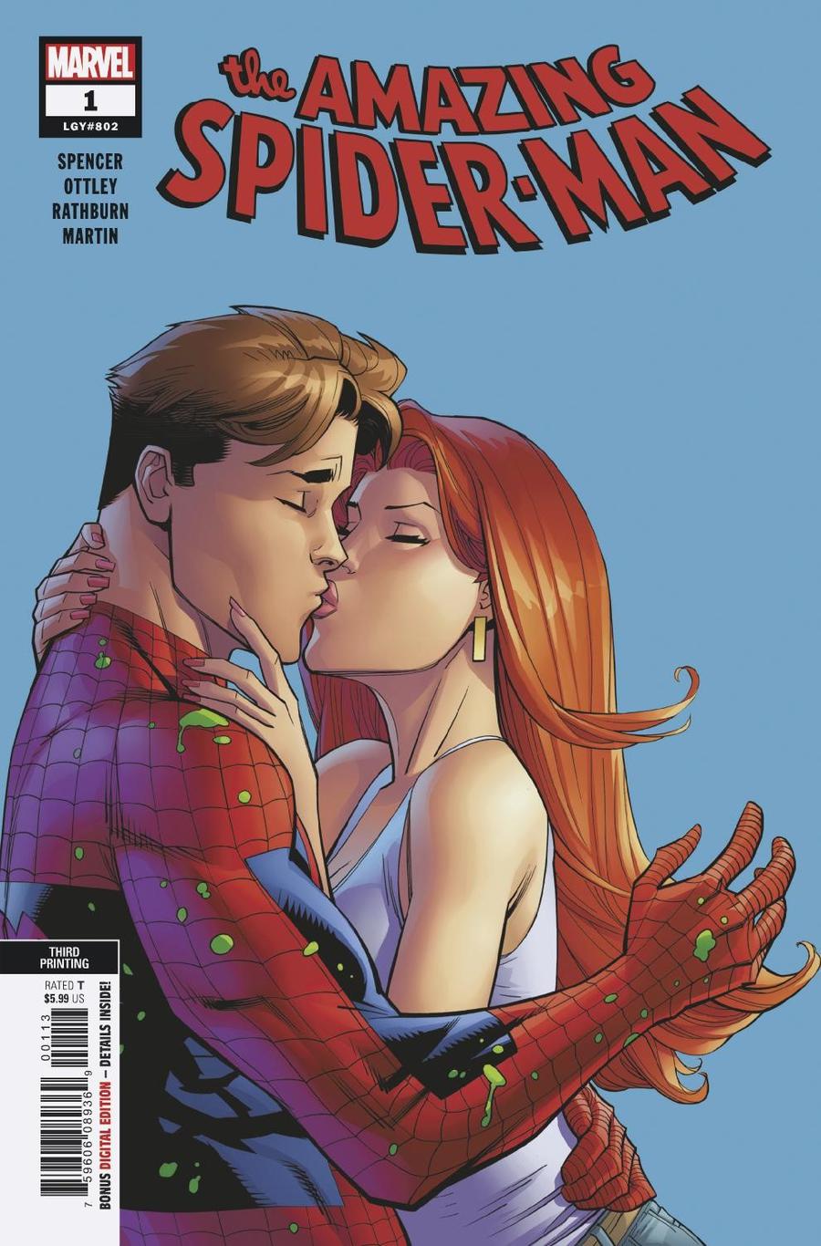 Amazing Spider-Man Vol 5 #1 Cover Z-O 3rd Ptg Variant Ryan Ottley Cover