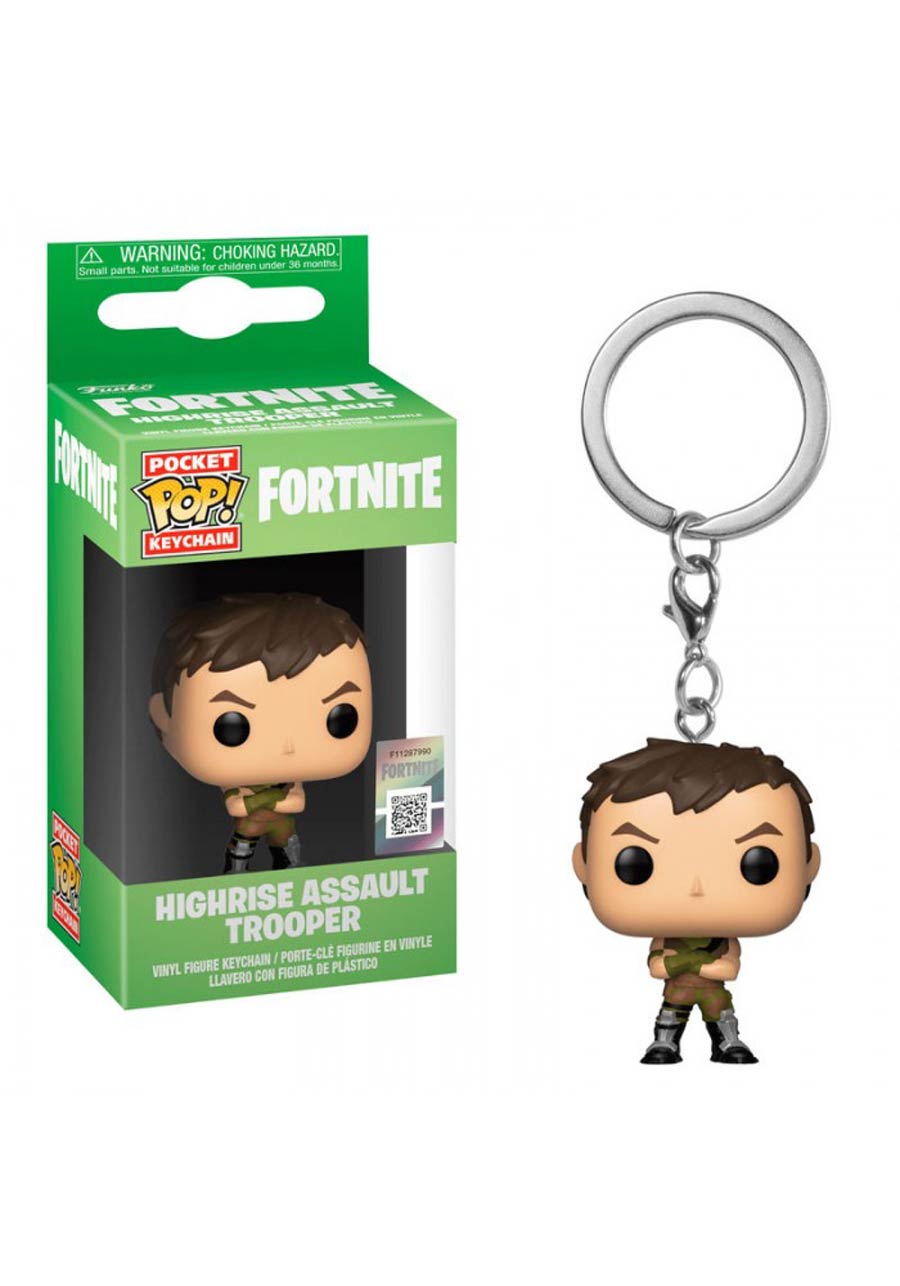 POP Fortnite Highrise Assault Trooper Vinyl Pocket Keychain