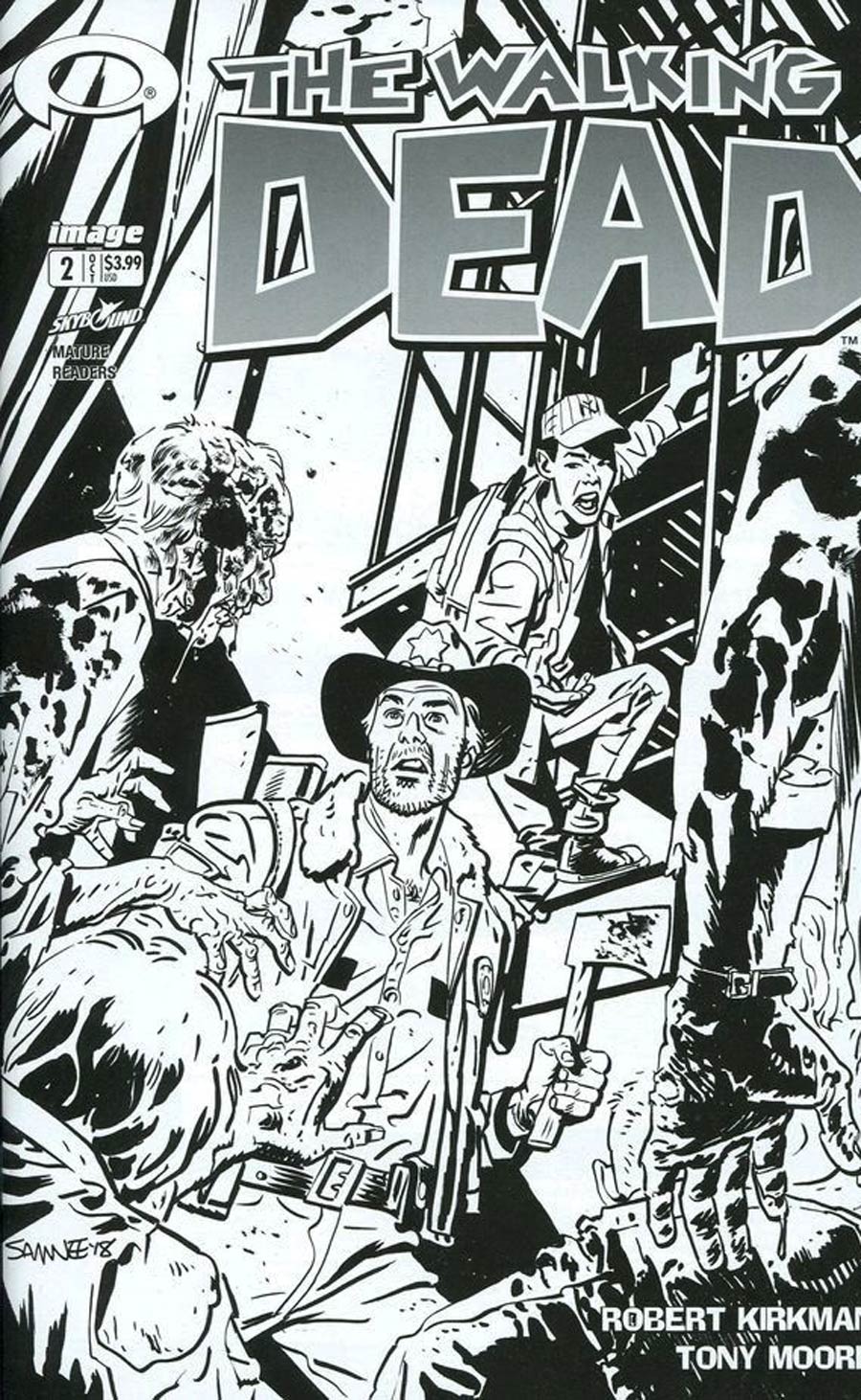 Walking Dead 15th Anniversary Blind Bag Edition #2 Cover D Chris Samnee Black & White Cover Without Polybag