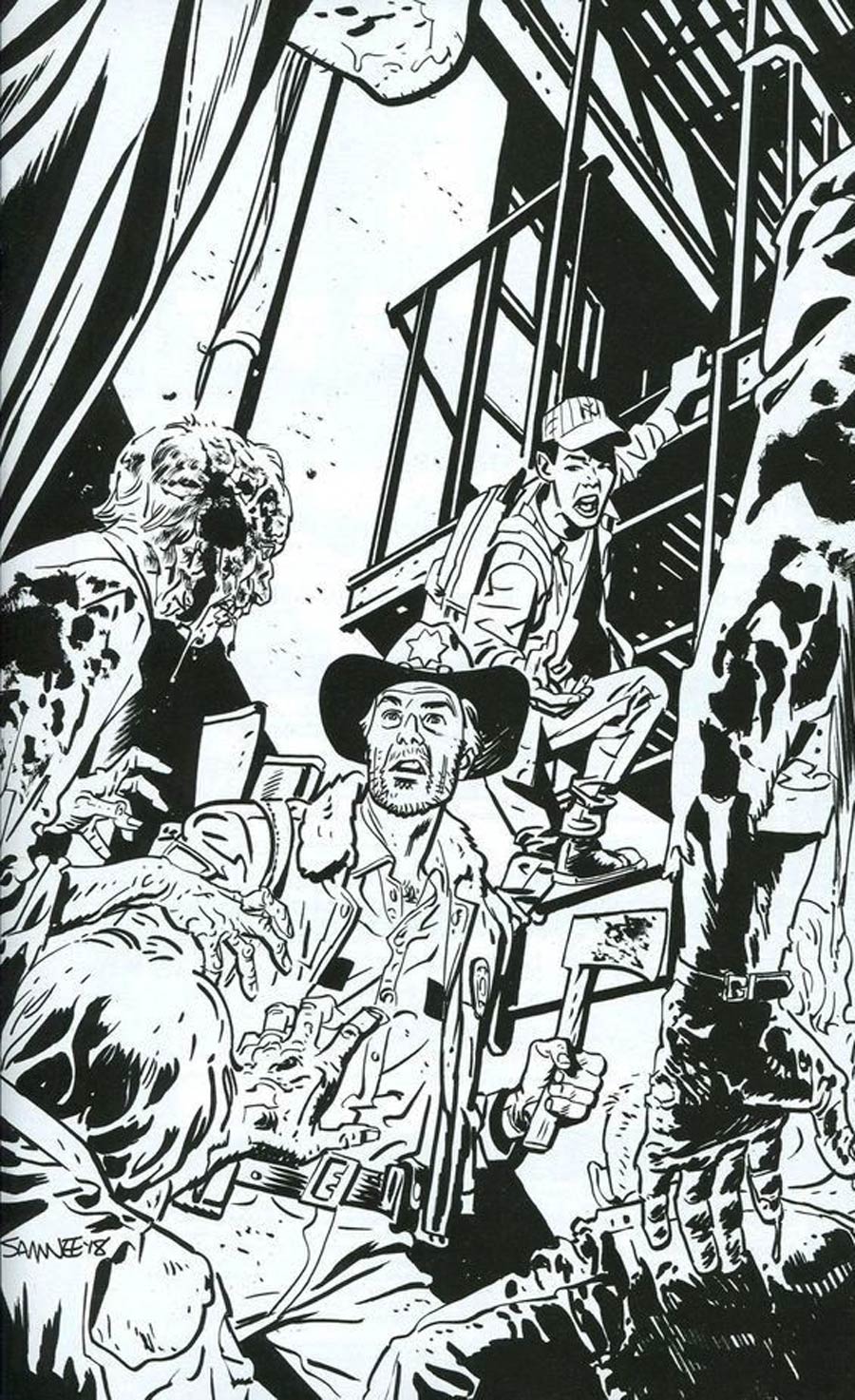 Walking Dead 15th Anniversary Blind Bag Edition #2 Cover E Chris Samnee Black & White Virgin Cover Without Polybag