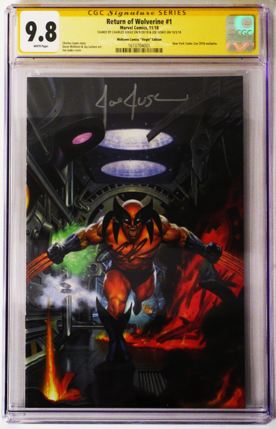 Return Of Wolverine #1  Midtown Exclusive Cover E Joe Jusko Variant Cover Signed By Joe Jusko & Charles Soule CGC 9.8