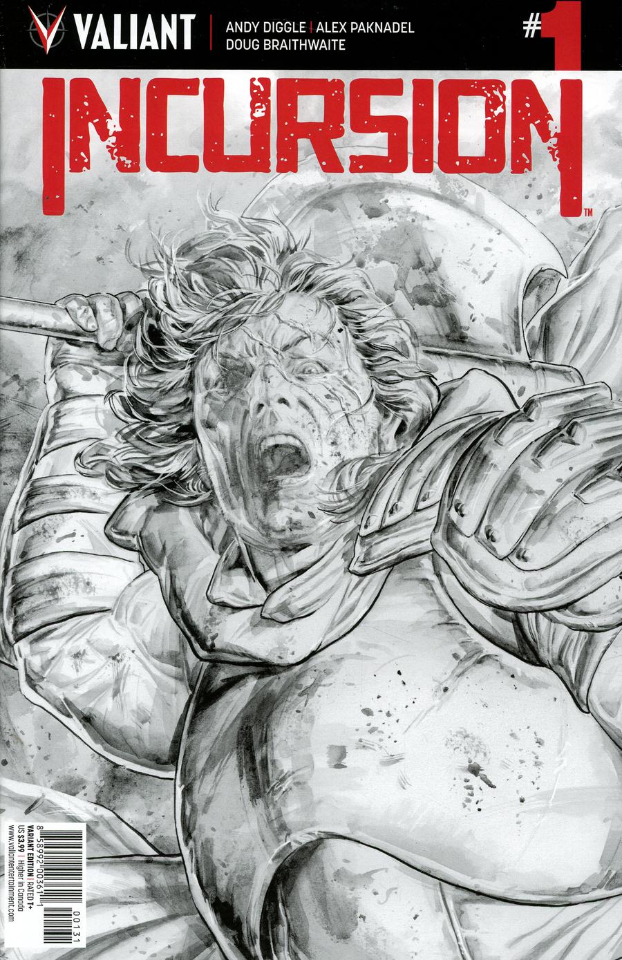 Incursion (Valiant Entertainment) #1 Cover C Variant Doug Braithwaite Black & White Cover