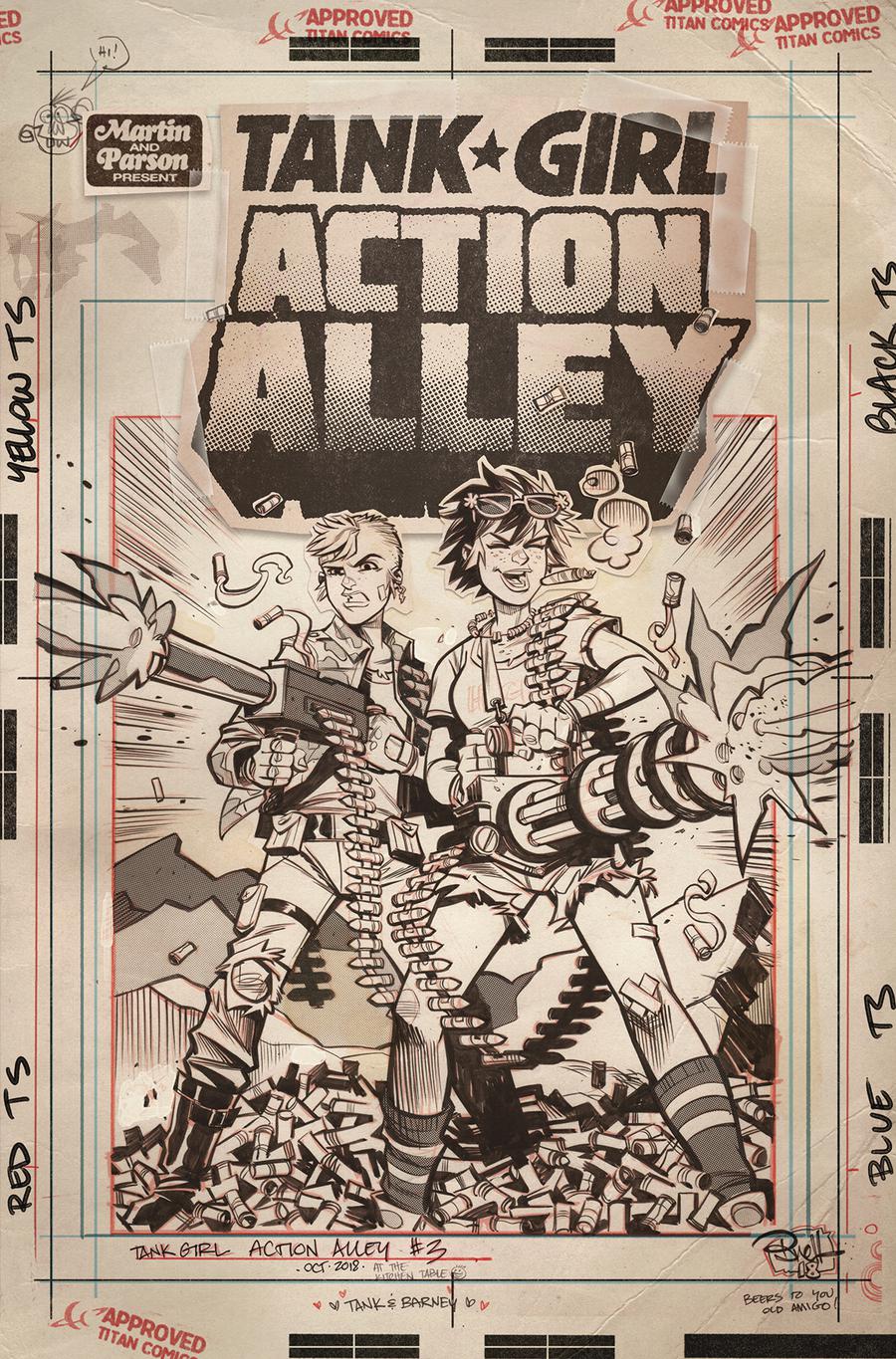 Tank Girl Vol 3 #3 Action Alley Cover C Variant Brett Parson Artist Edition Cover