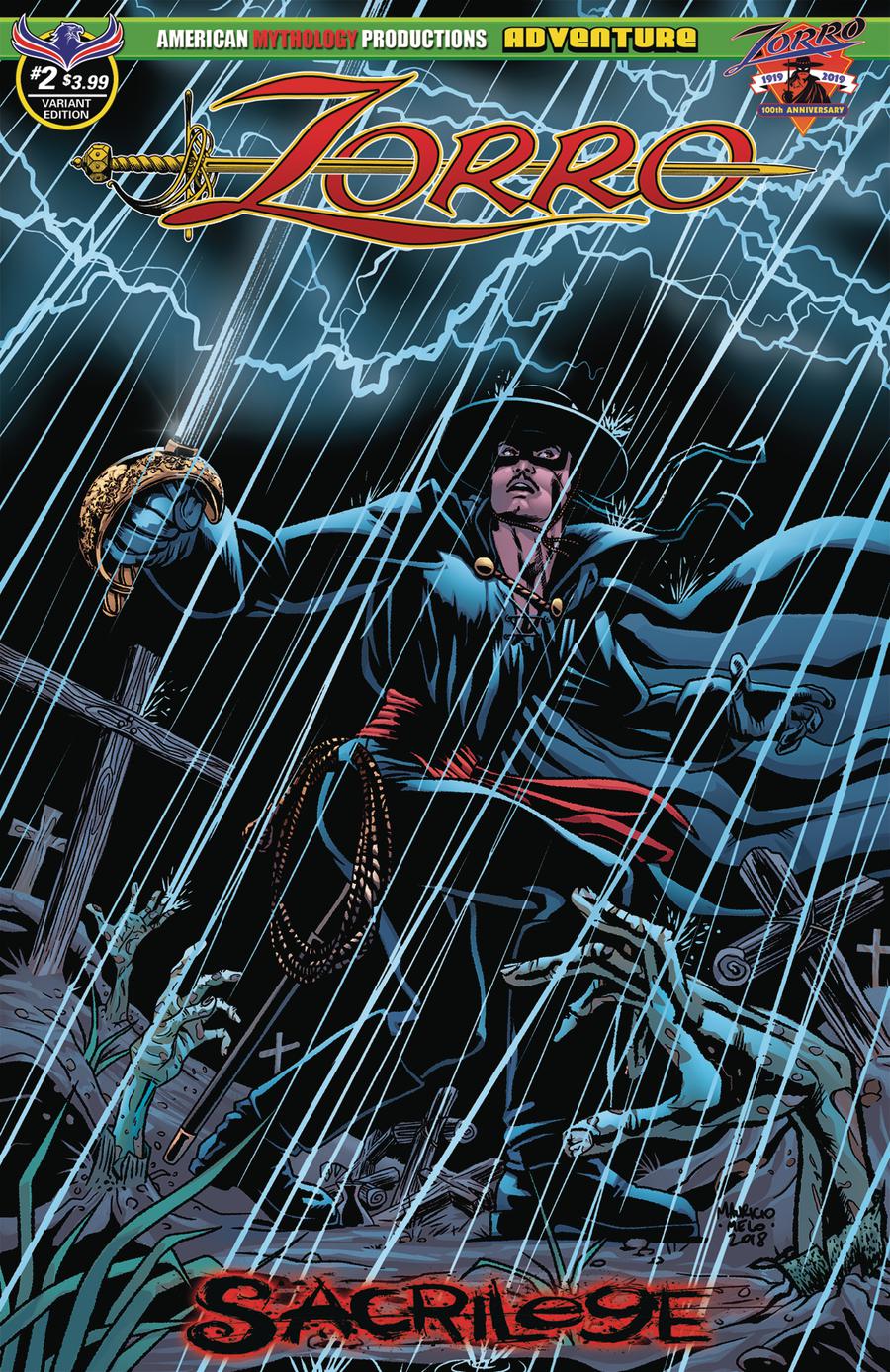 Zorro Sacrilege #2 Cover B Variant Mauricio Melo Dead Rising Cover