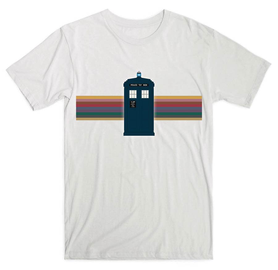 Doctor Who 13th Doctor TARDIS Rainbow T-Shirt Large