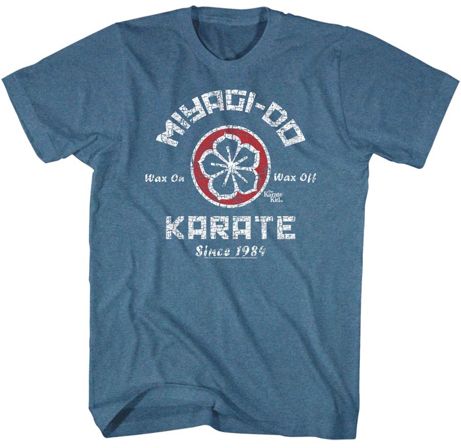 Karate Kid Miyagi Do Karate Heather Blue T-Shirt Large