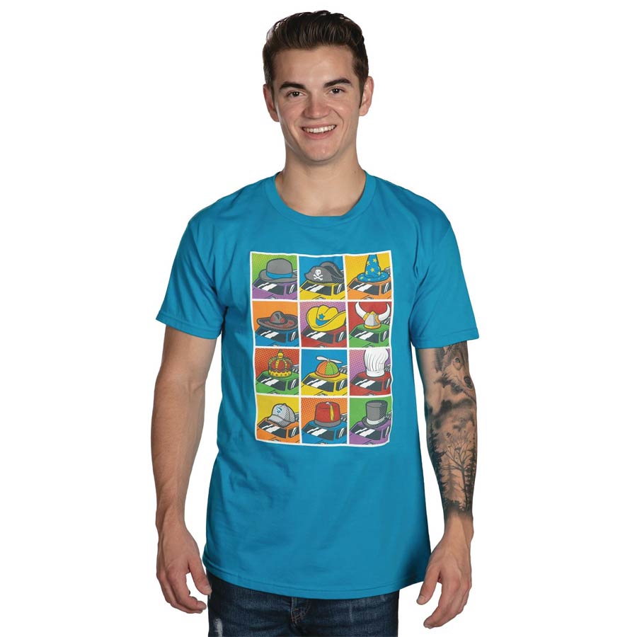 Rocket League Pop Art Hats Turquoise T-Shirt Large