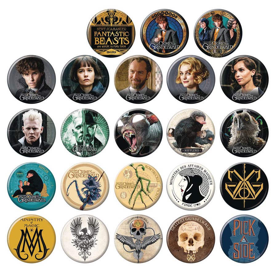 Fantastic Beasts Crimes Of Grindelwald Button 144-Piece Display