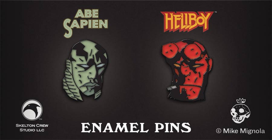 Hellboy Abe Sapien & Hellboy Enamel Pin Set