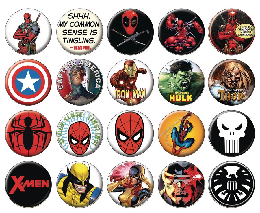 Marvel Comics Button 144-Piece Assortment Case