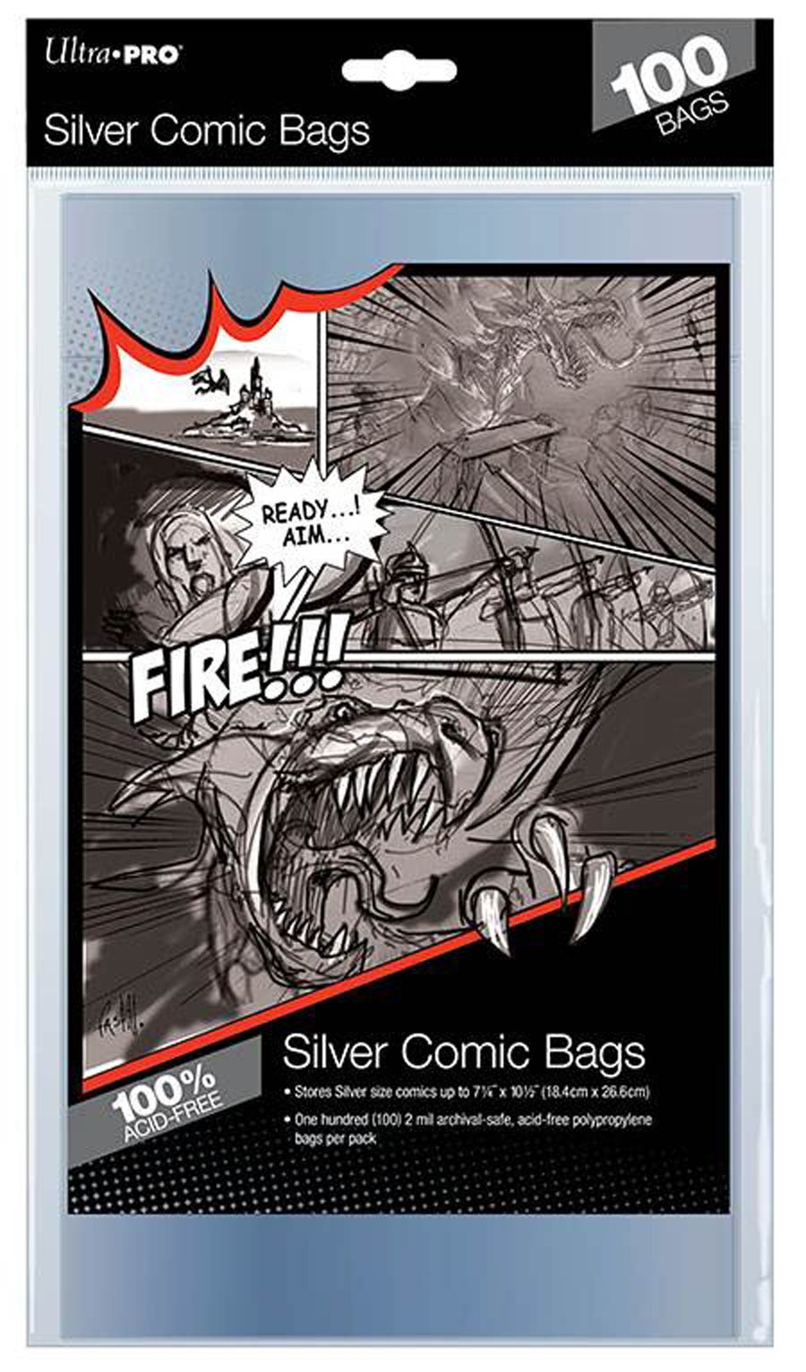 Silver Age Size Comic Bags 100-Count Pack