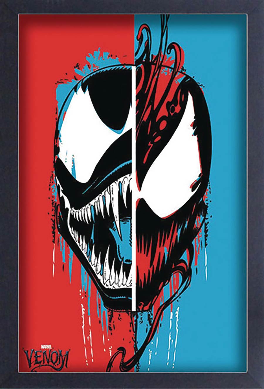 Marvel Heroes Venom Carnage Split Face 11x17 Framed Print