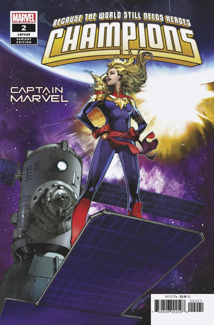 Champions (Marvel) Vol 3 #2 Cover B Variant Pepe Larraz Captain Marvel Cover