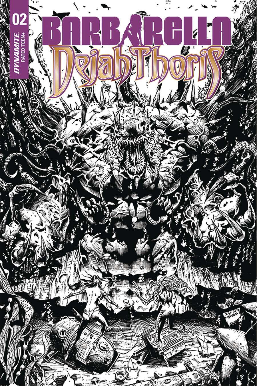 Barbarella Dejah Thoris #2 Cover I Incentive Zach Hsieh Black & White Cover