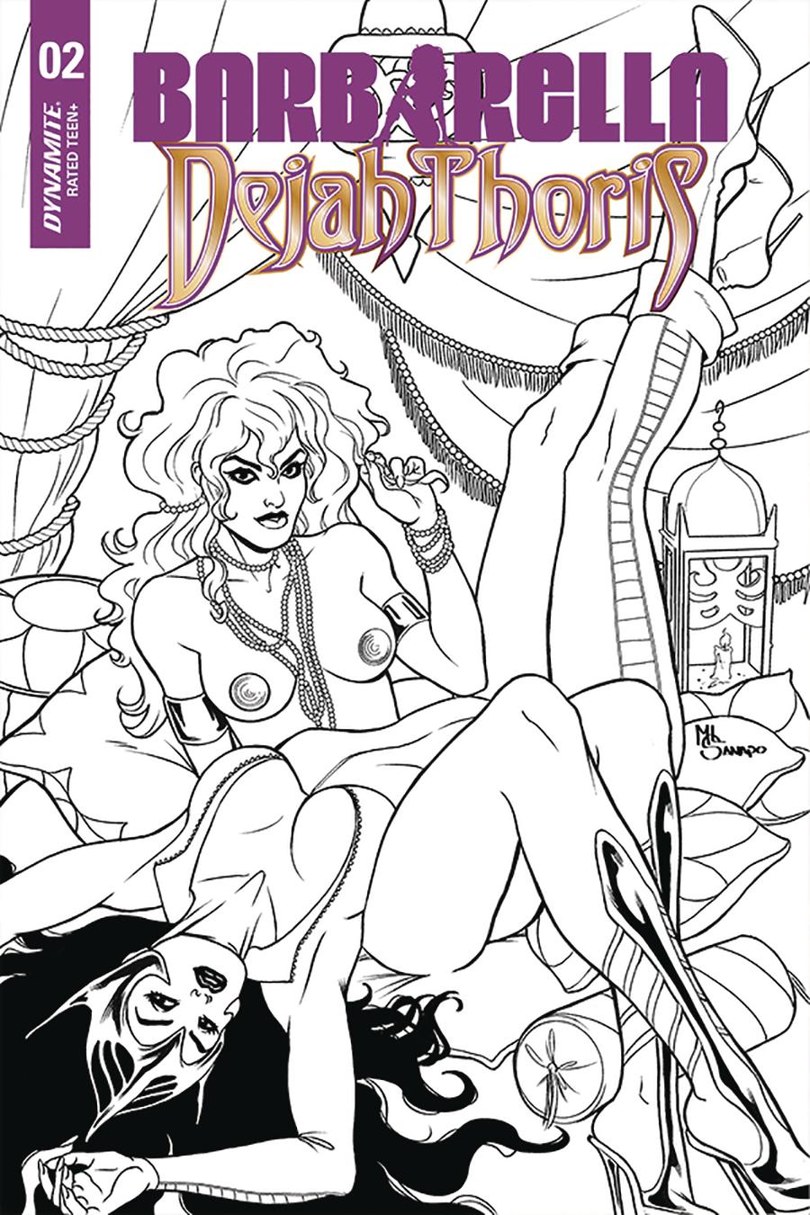 Barbarella Dejah Thoris #2 Cover J Incentive Maria Sanapo Seduction Black & White Variant Cover