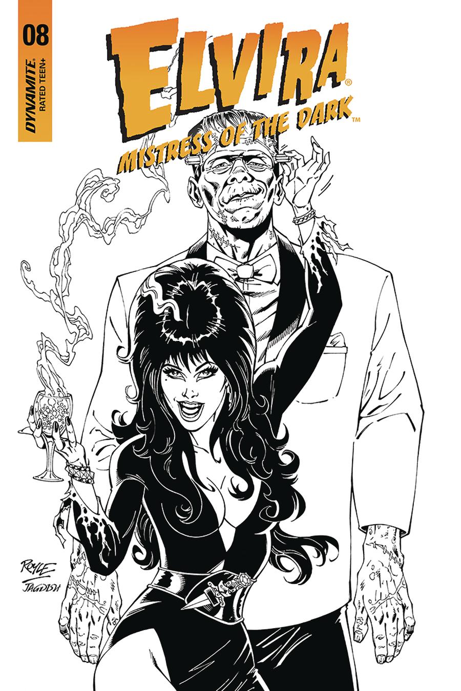 Elvira Mistress Of The Dark Vol 2 #8 Cover H Incentive John Royle Black & White Cover