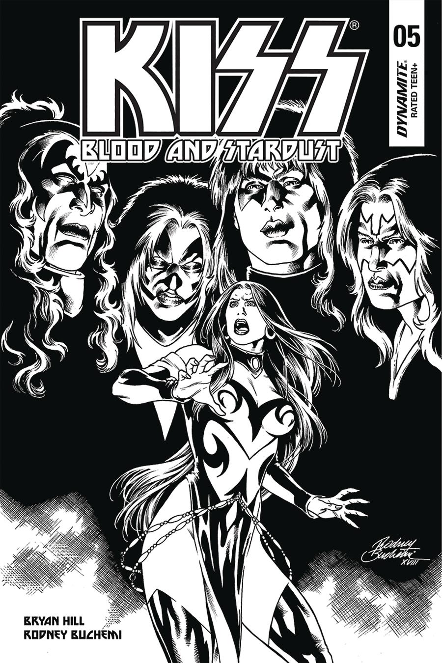 KISS Blood And Stardust #5 Cover E Incentive Rodney Buchemi Black & White Cover