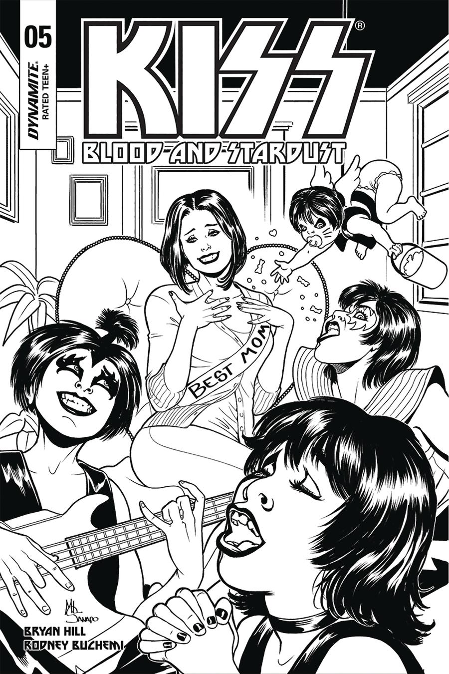 KISS Blood And Stardust #5 Cover G Incentive Maria Sanapo Black & White Cover