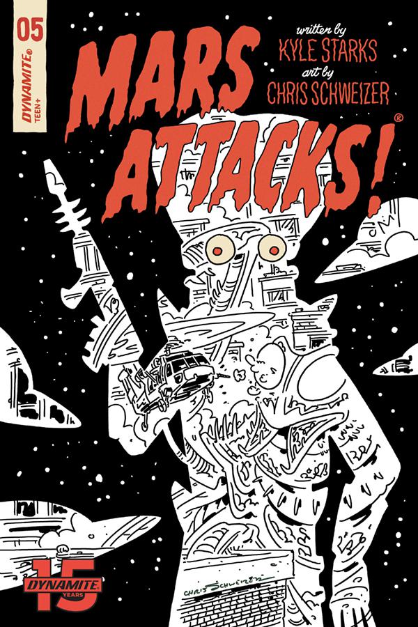 Mars Attacks Vol 4 #5 Cover I Incentive Chris Schweizer Black & White Cover