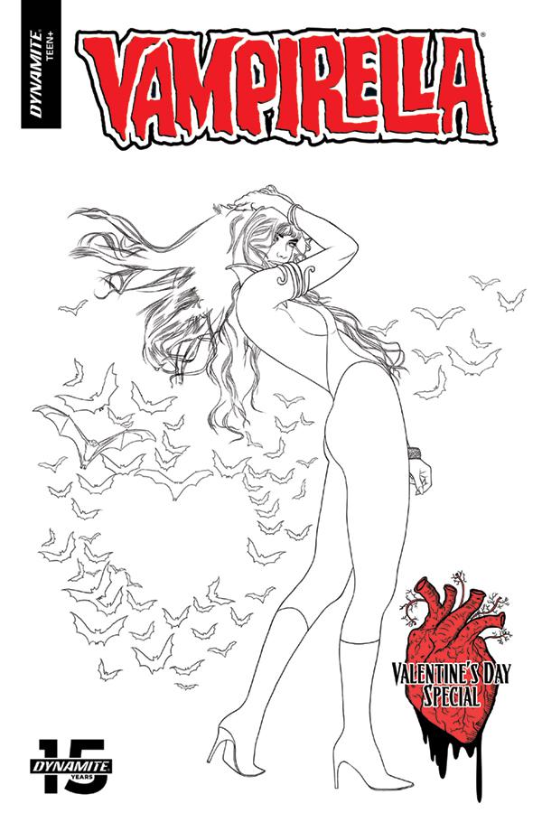 Vampirella Valentines Day Special One Shot Cover B Incentive Ergun Gunduz Black & White Cover