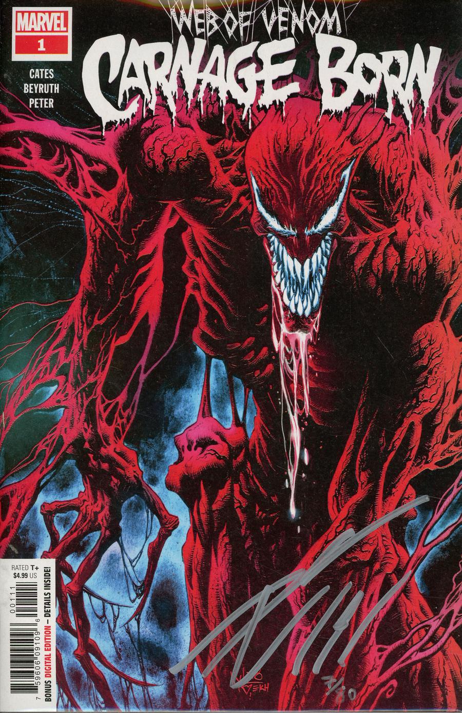 Web Of Venom Carnage Born #1 Cover D DF Signed By Donny Cates