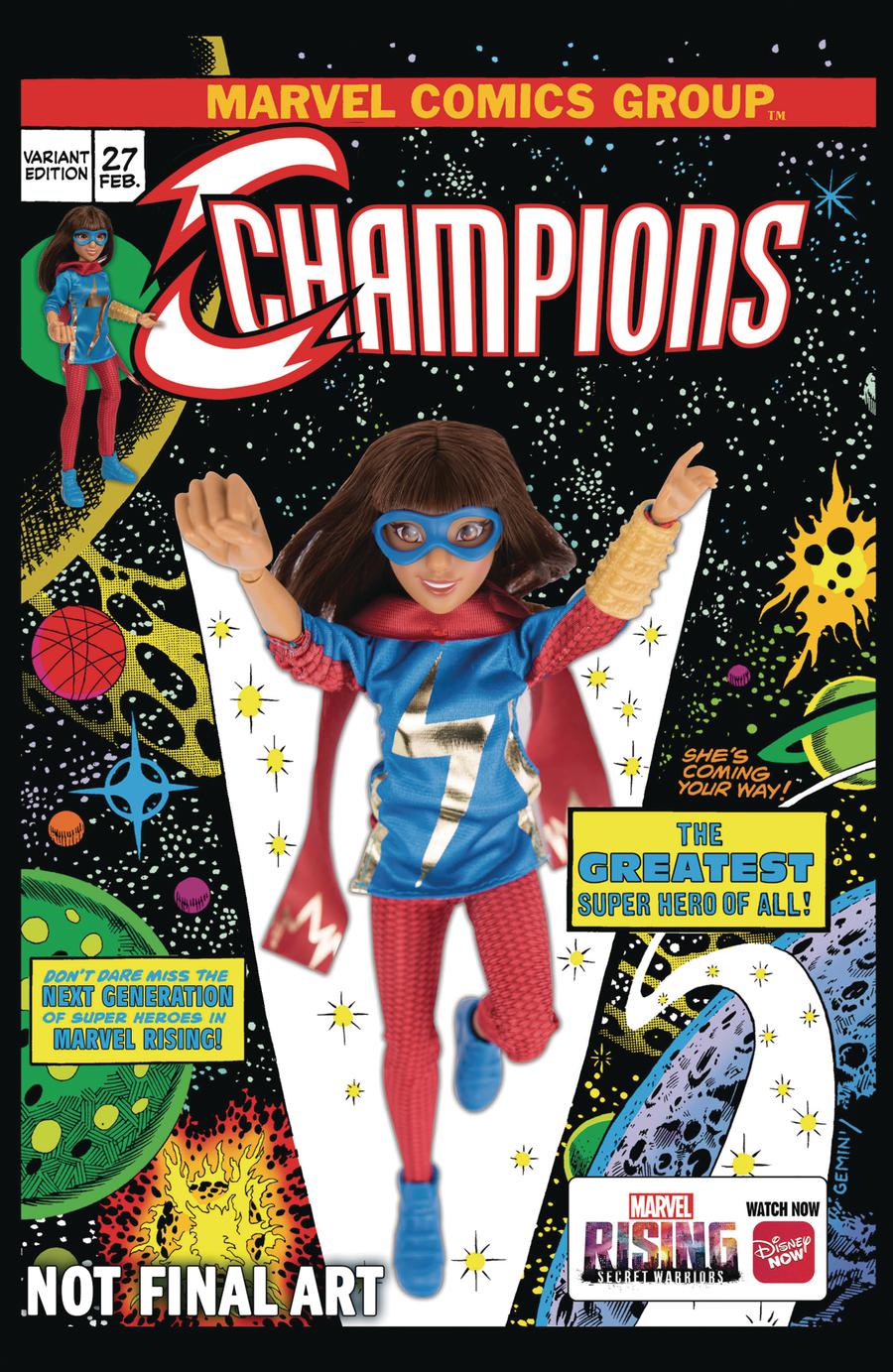 Champions (Marvel) Vol 2 #27 Cover C Variant Sean Izaakse Marvel Rising Action Doll Homage Cover