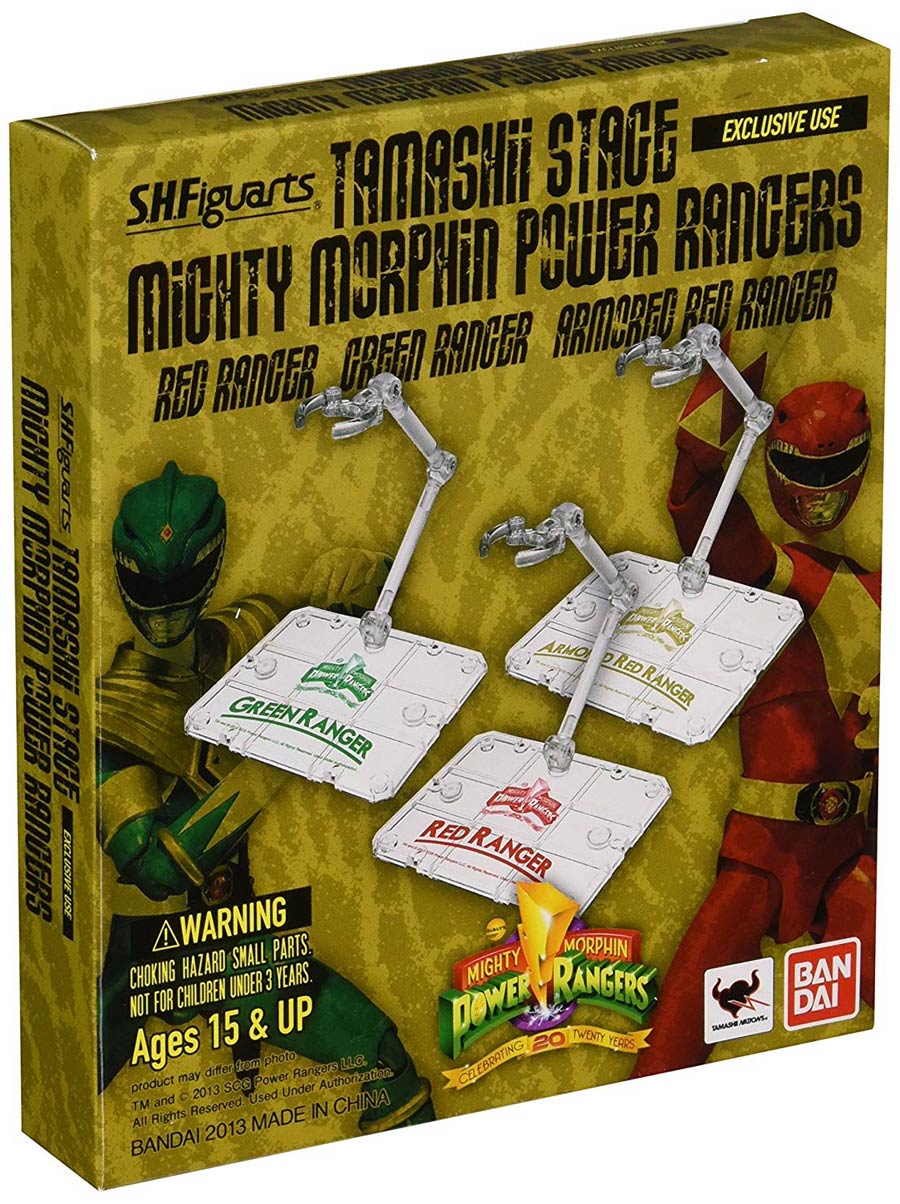 Tamashii Stage Mighty Morphin Power Rangers Bandai Exclusive 2013 3 Stand Set