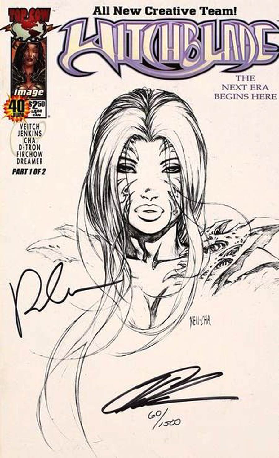 Witchblade #40 Cover H DF Sketch Cover Signed Kea Cha Rick Veitch Without Certificate