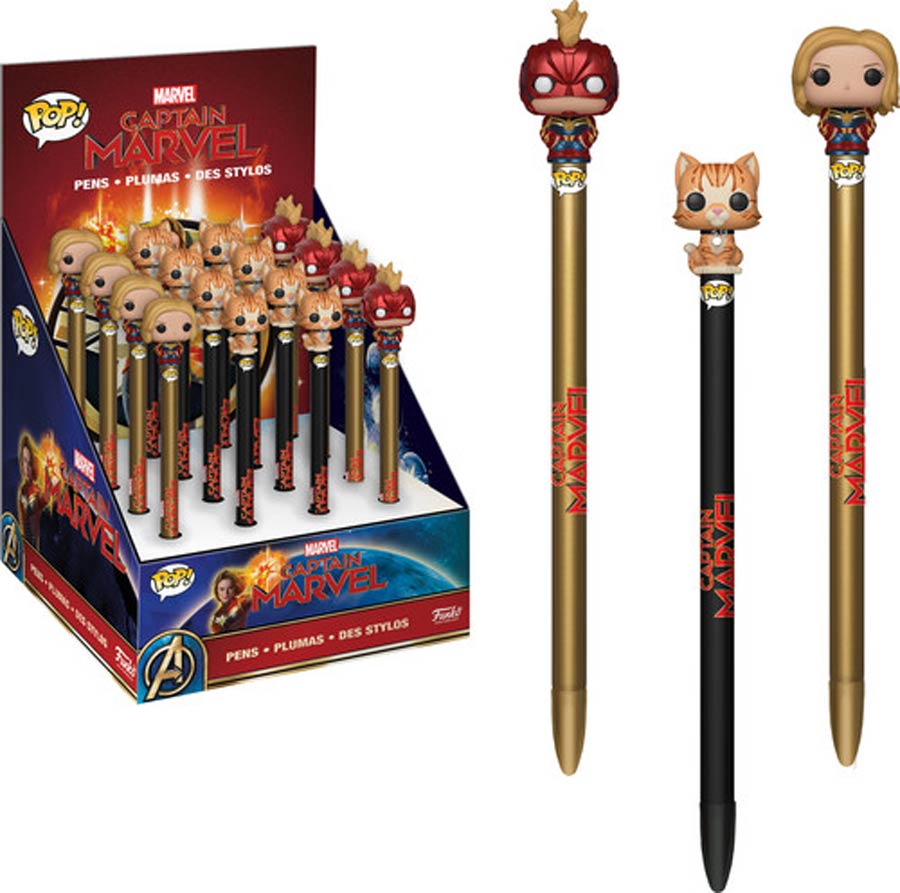 POP Marvel Captain Marvel Movie 3 Pen Topper Assortment of 16 Pens