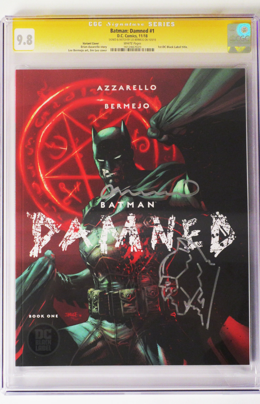 Batman Damned #1 Cover H Regular Lee Bermejo Cover Signed & Sketched By Lee Bermejo CGC 9.8