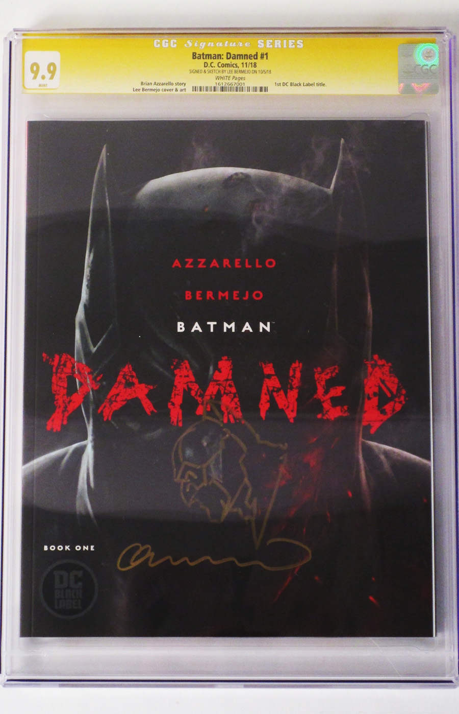 Batman Damned #1 Cover J Regular Lee Bermejo Cover Signed & Sketched By Lee Bermejo CGC 9.9