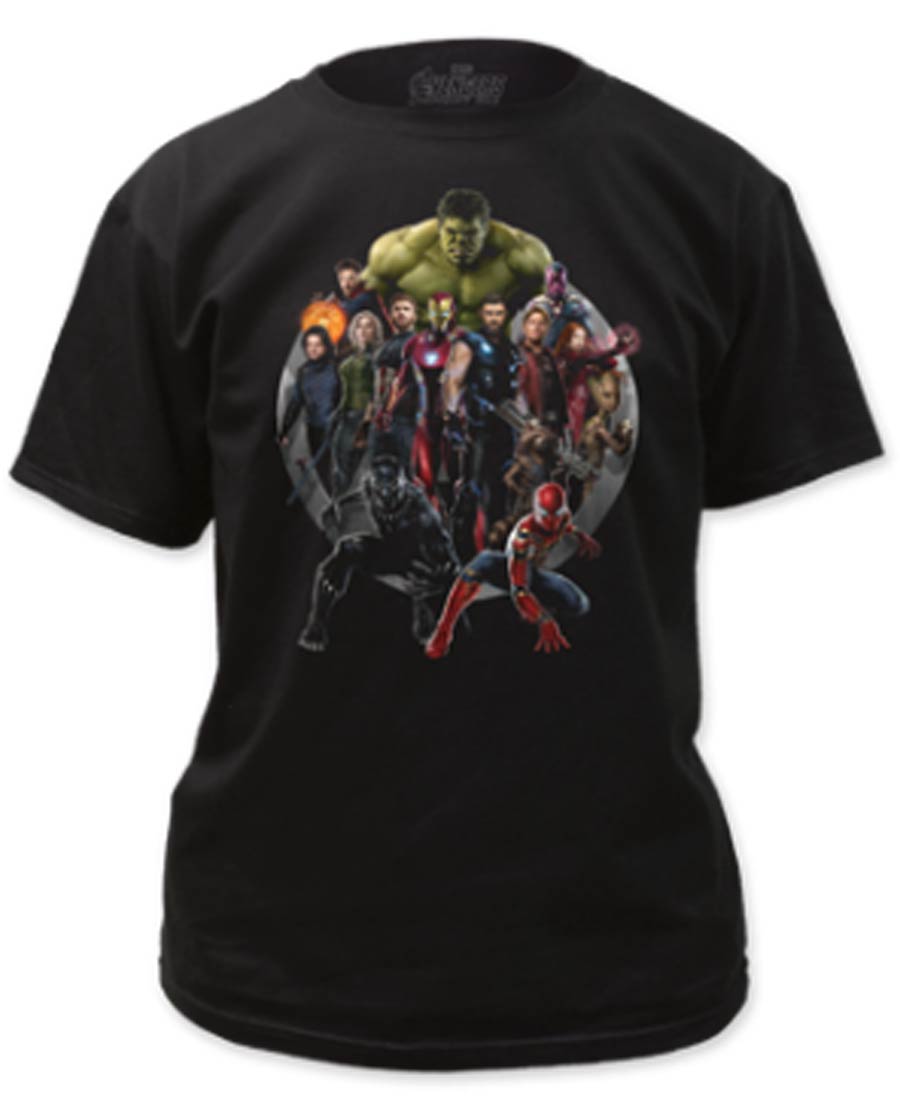 Avengers Infinity War Avengers Mens Black T-Shirt Large