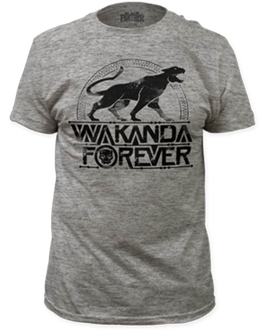 Black Panther Panther Fitted Jersey Athletic Heather T-Shirt Large