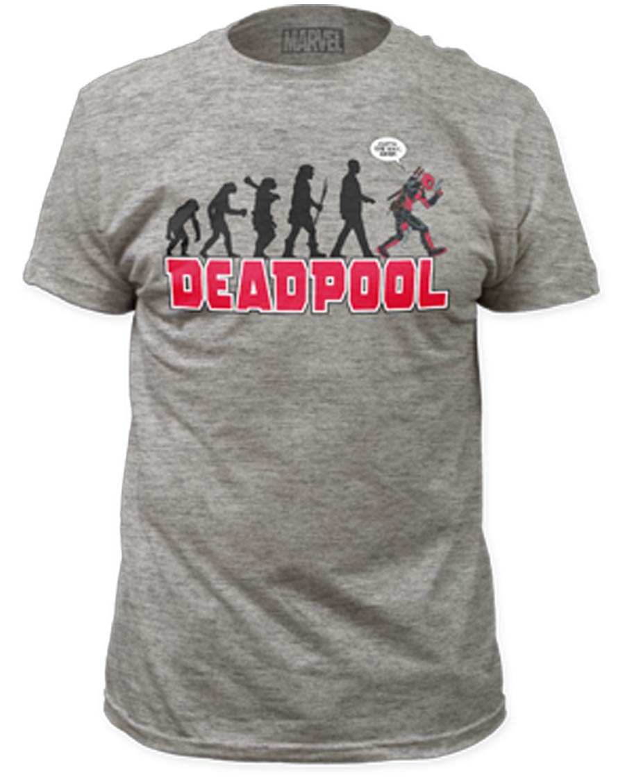 Deadpool Evolution Fitted Jersey Athletic Heather T-Shirt Large
