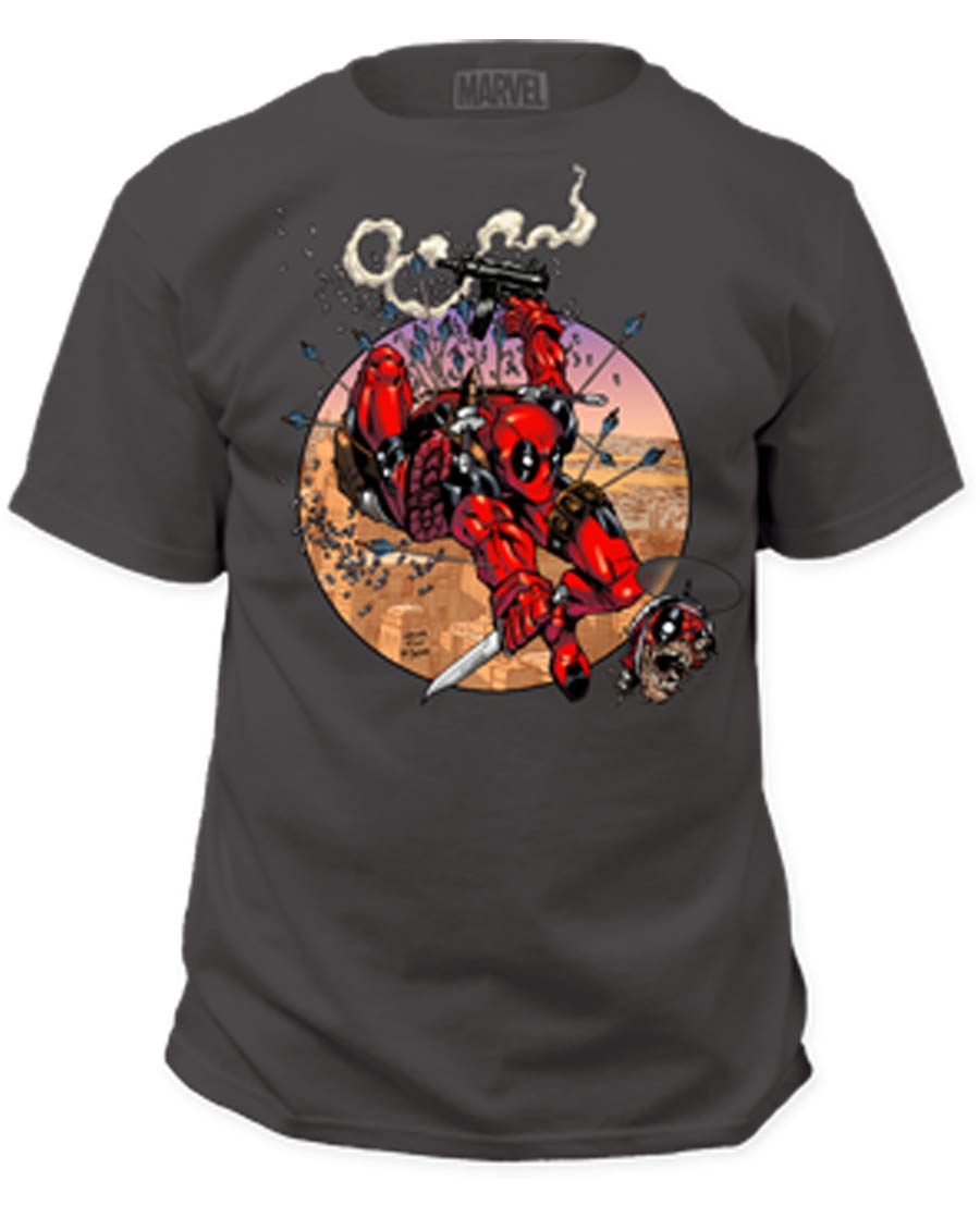 Deadpool Amazing Deadpool Mens Charcoal T-Shirt Large