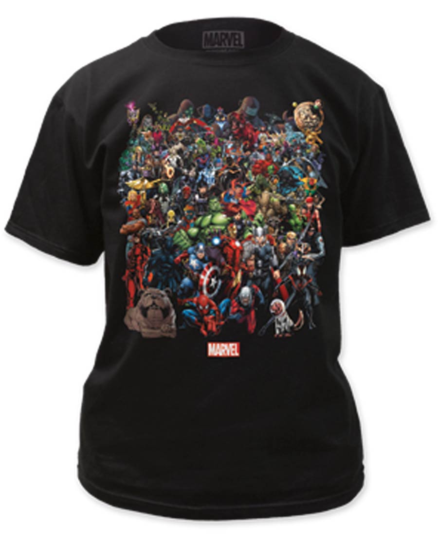 Marvel Comics Marvel Universe Mens Black T-Shirt Large