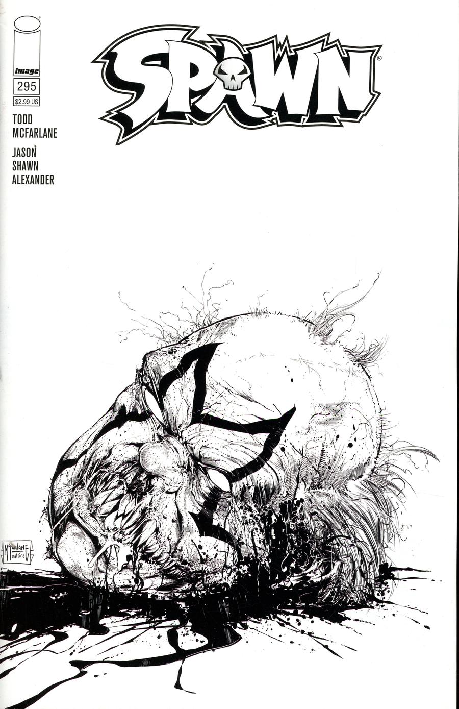 Spawn #295 Cover C Variant Todd McFarlane & Francesco Mattina Black & White Edition